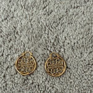 Tory Burch Gold Logo Earrings
